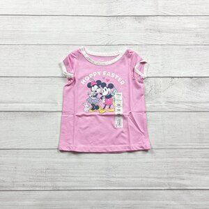 Disney Jumping Beans Baby Girl Easter “Hoppy Easter” Minnie Mickey Tee NWT 18 Mo